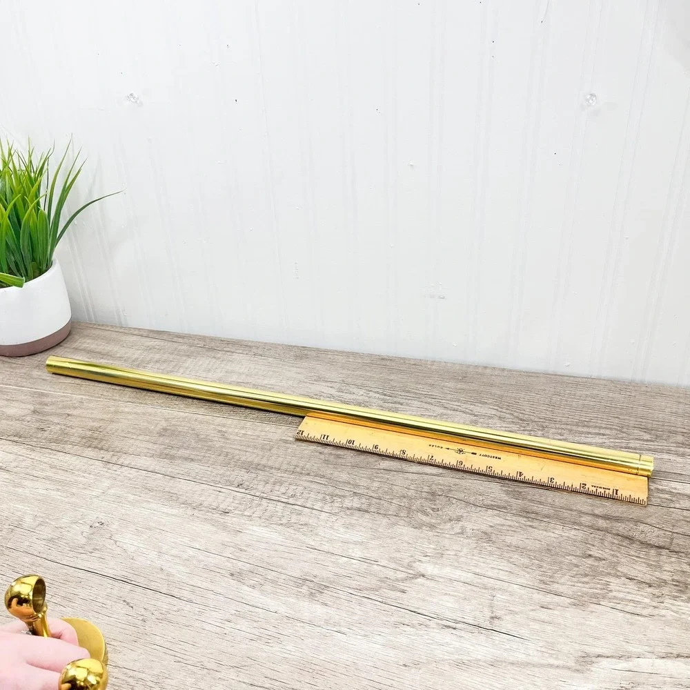Gold‎ Hollywood Regency Towel Holder - Vintage Brass Hand Towel Rod